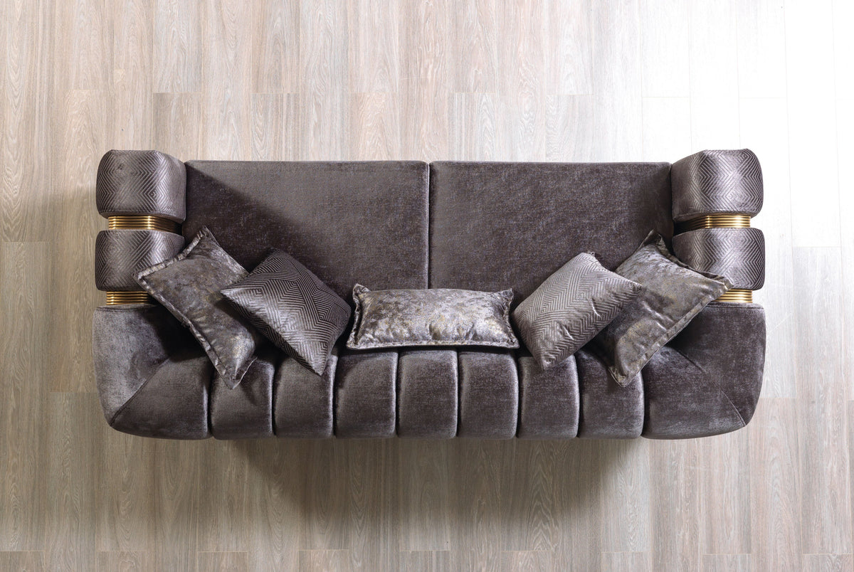 Santana Smoke Velvet Sofa