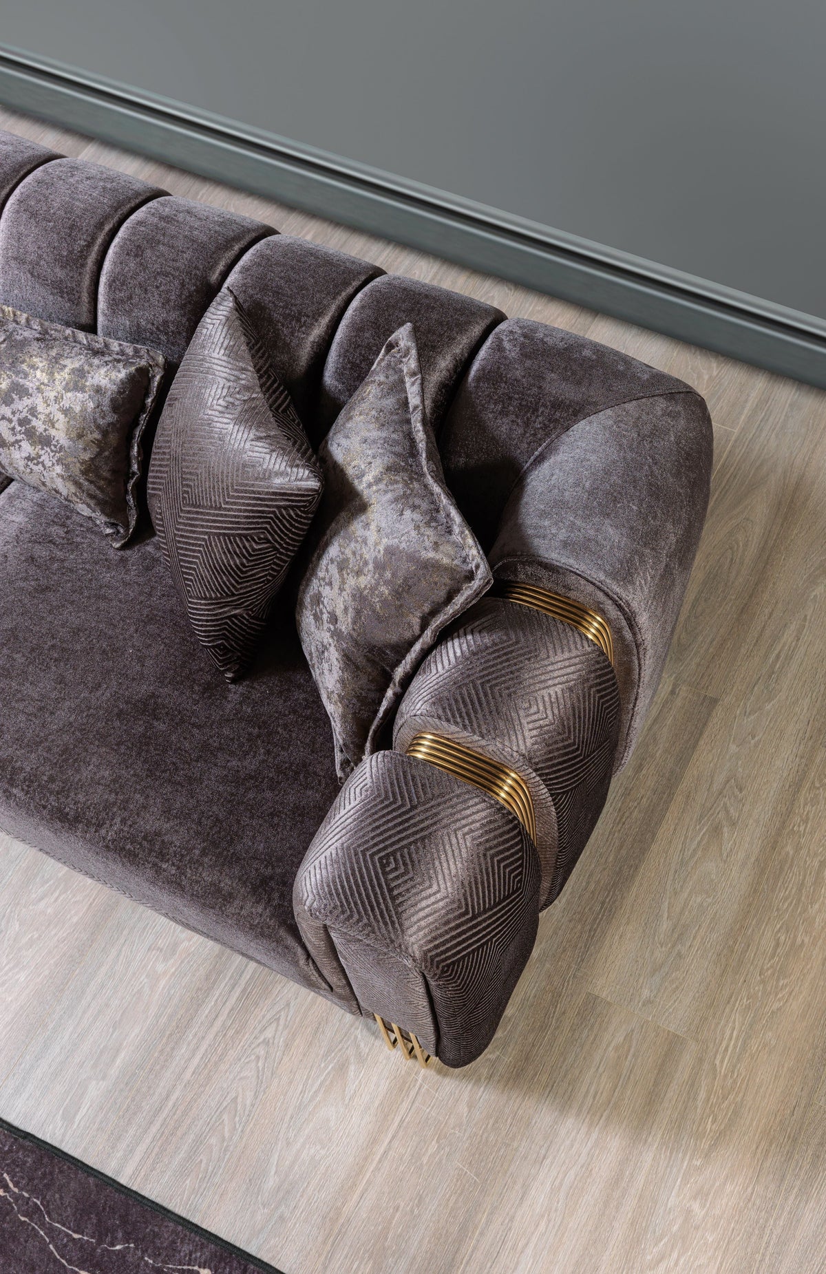 Santana Smoke Velvet Sofa
