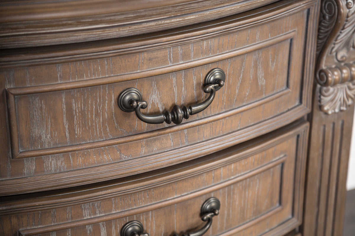 Seven Oaks Weathered Oak Transitional Bedroom Set