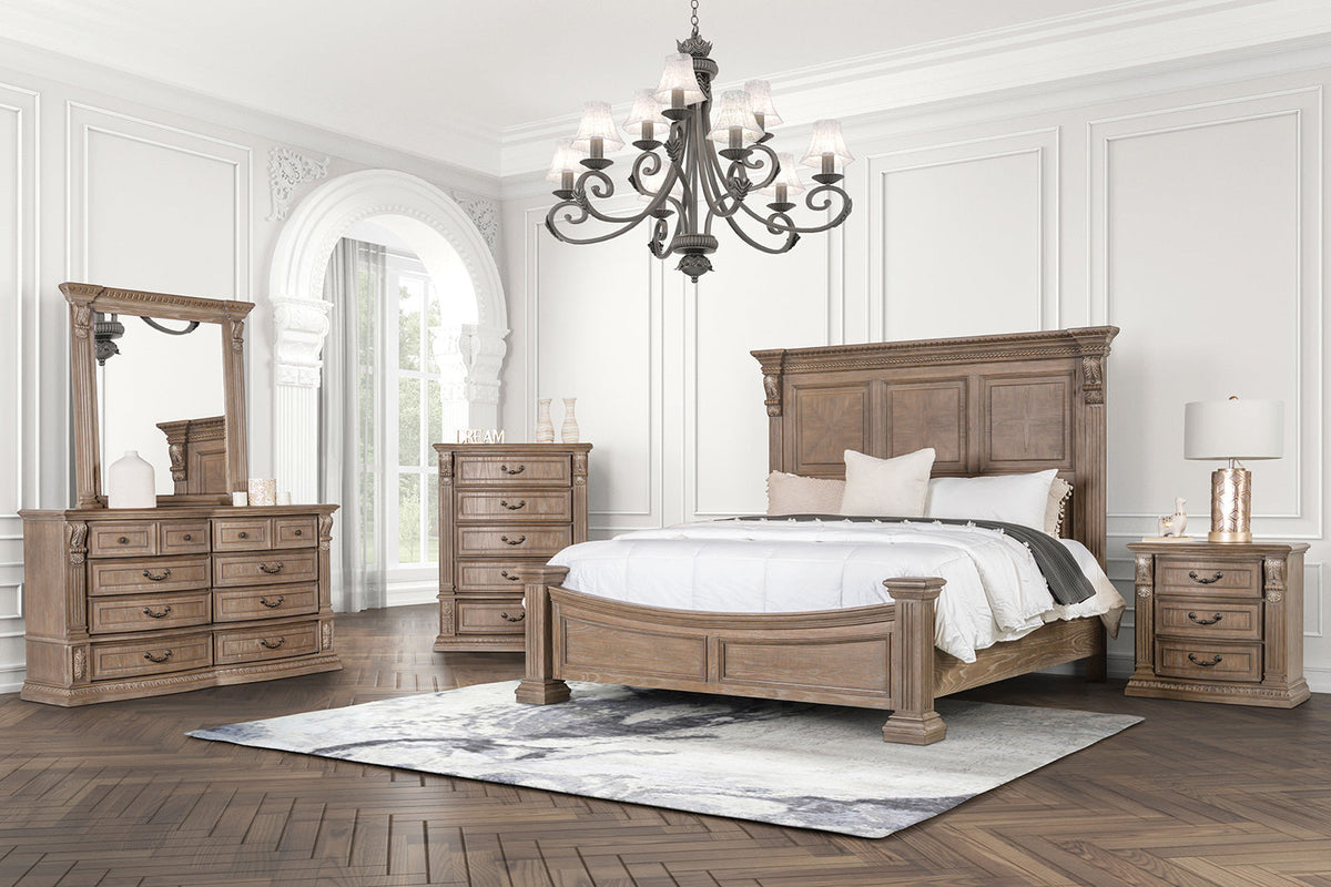 Seven Oaks Weathered Oak King Bed