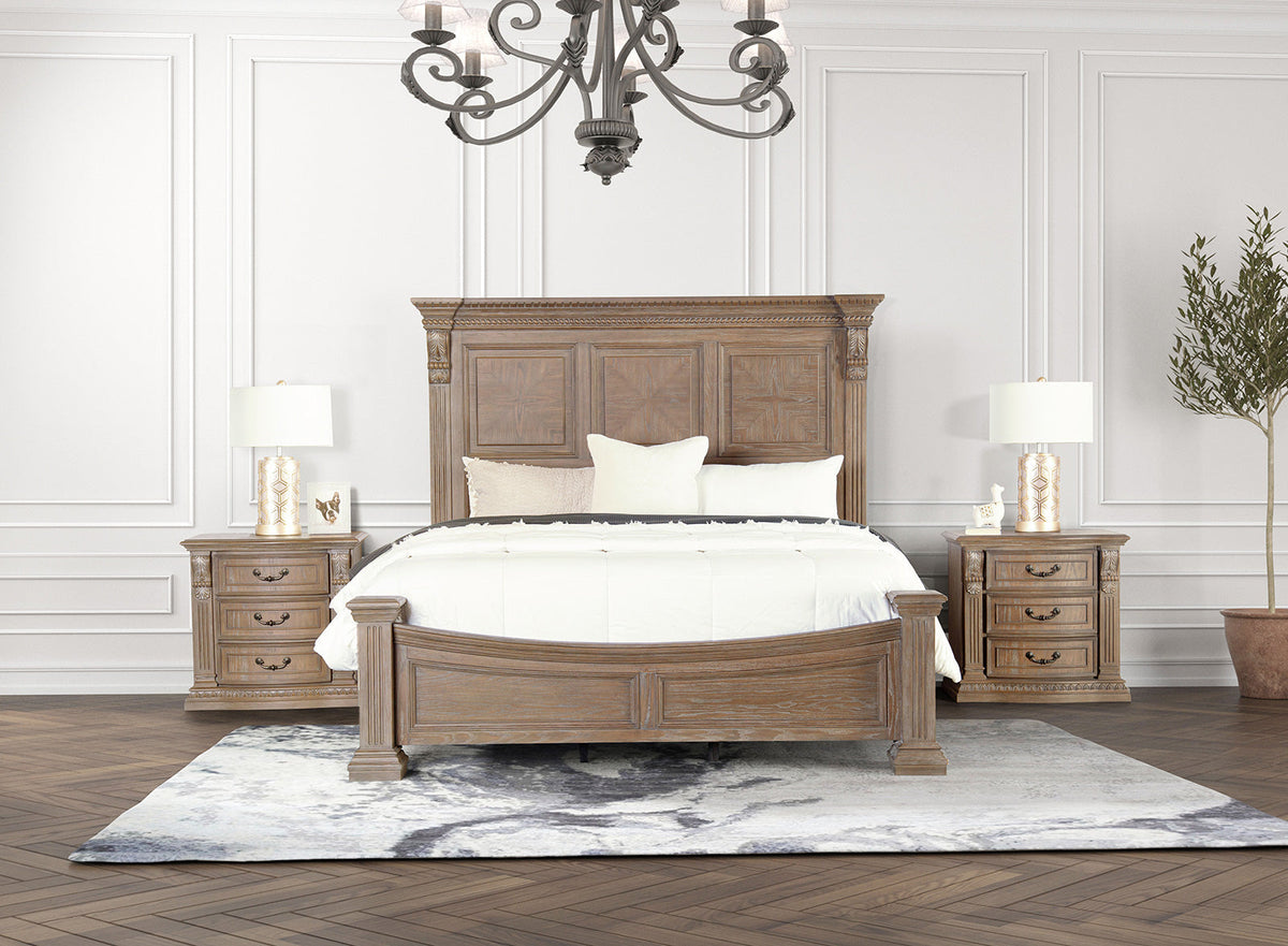 Seven Oaks Weathered Oak Queen Bed