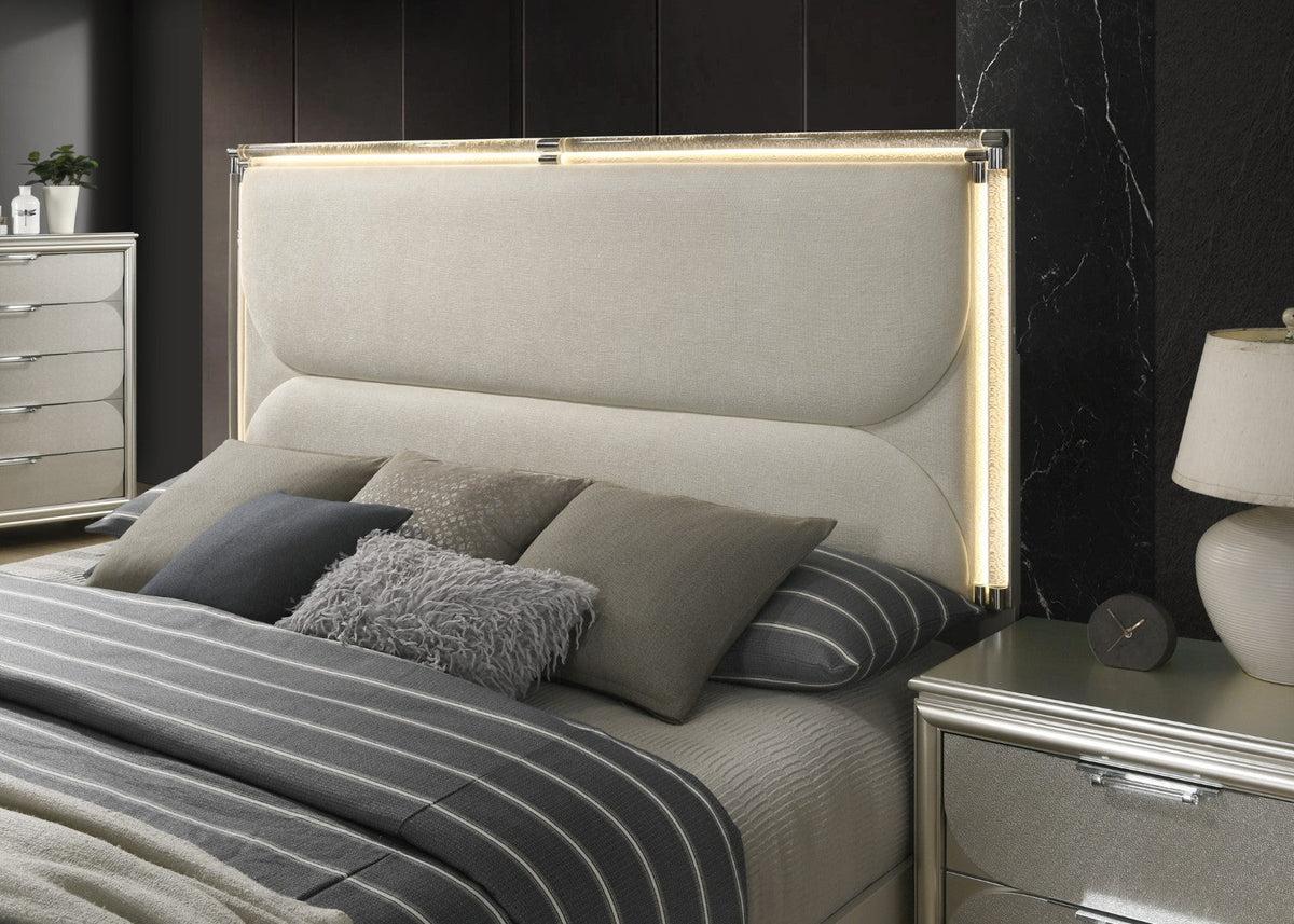 Sheridan Silver, Dark Walnut/White Queen Bed