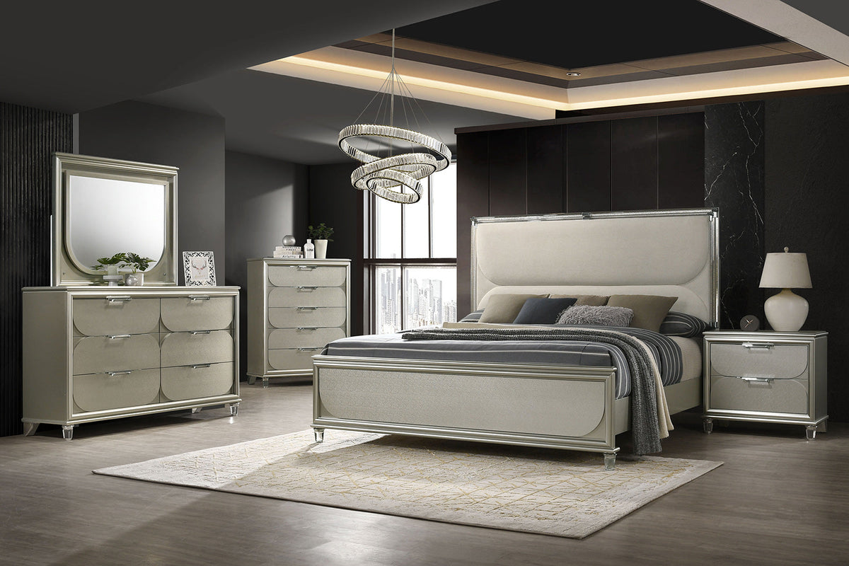 Sheridan Silver, Dark Walnut/White Queen Bed