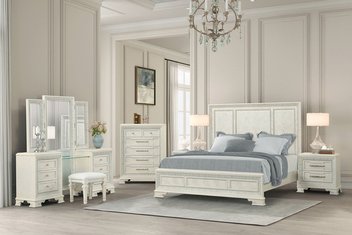 Stella Mia Creamy White King Bed