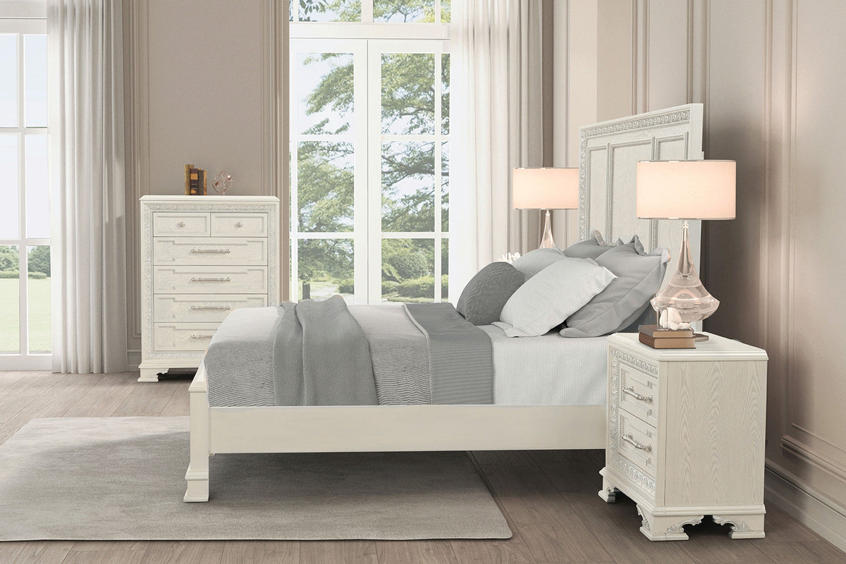Stella Mia Creamy White King Bed