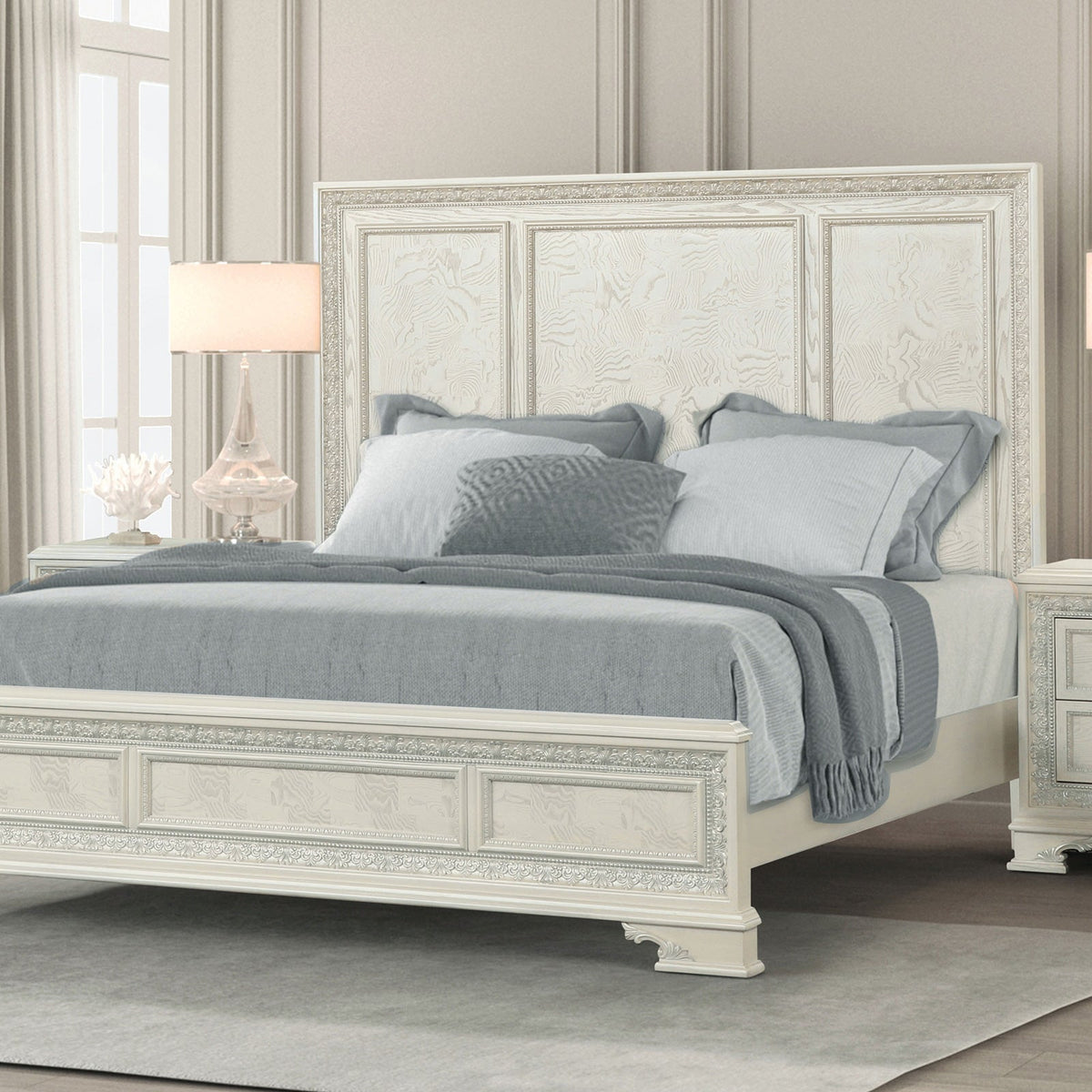 Stella Mia Creamy White King Bed
