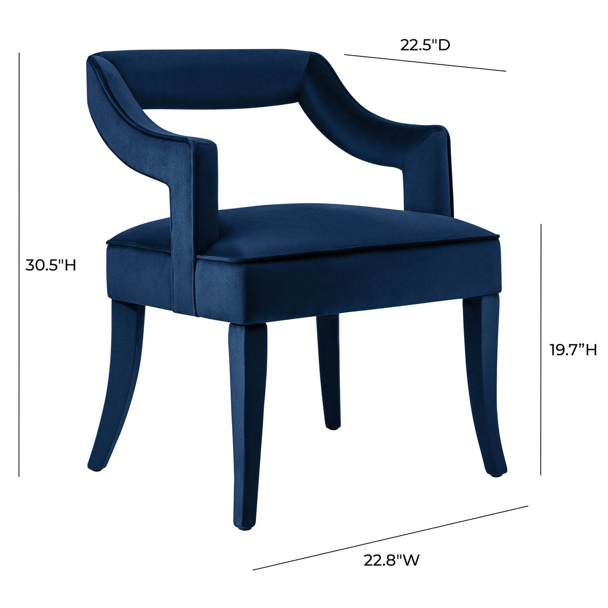 Tiffany Navy Velvet Chair - UK