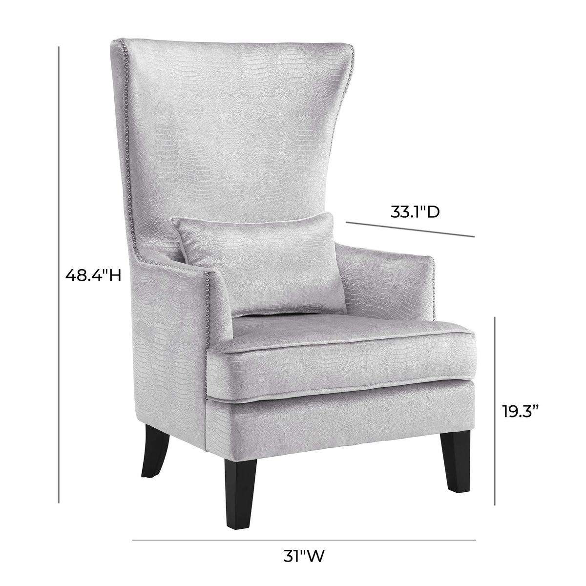 Bristol Silver Croc Tall Chair