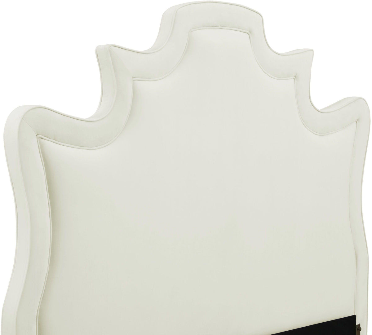Serenity Cream Velvet Bed in Queen