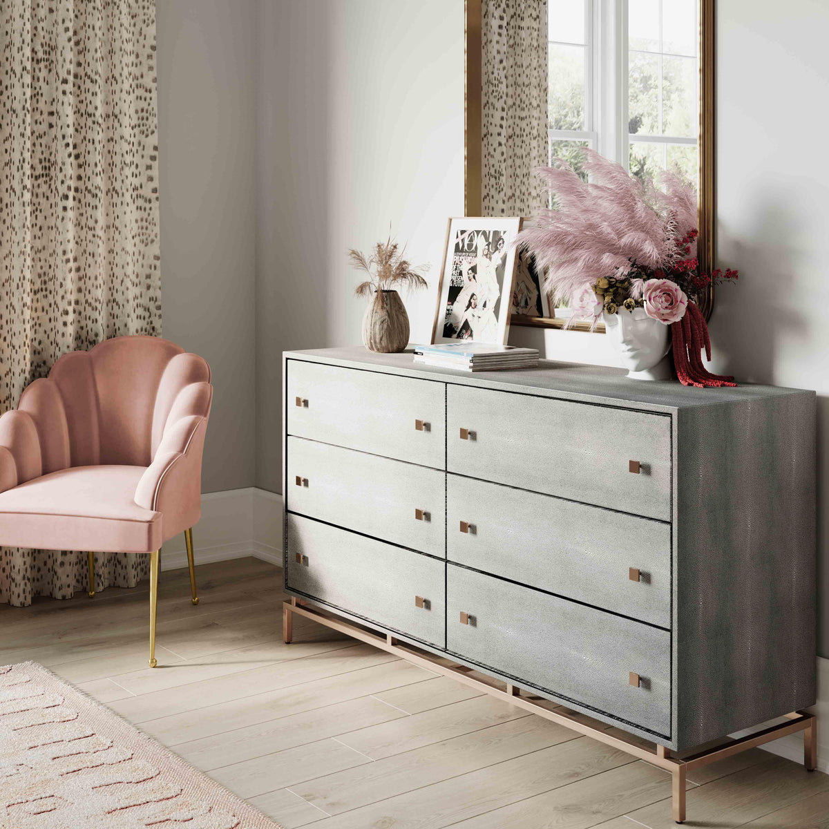 Pesce Shagreen 6 Drawer Dresser - UK