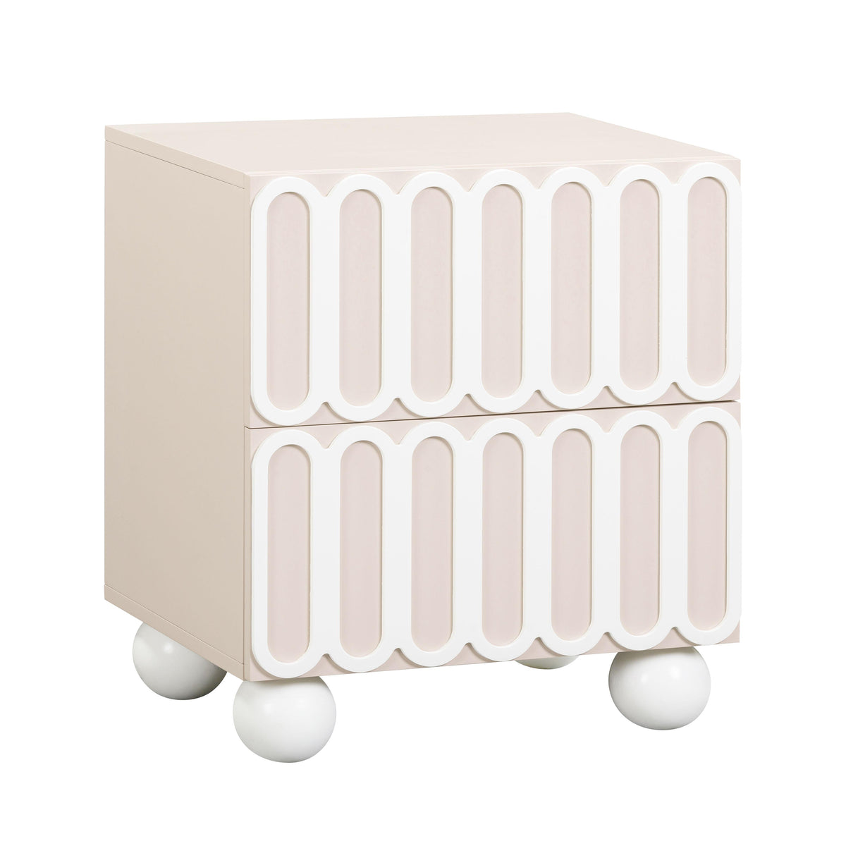 Tori Motif Taupe Nightstand - UK