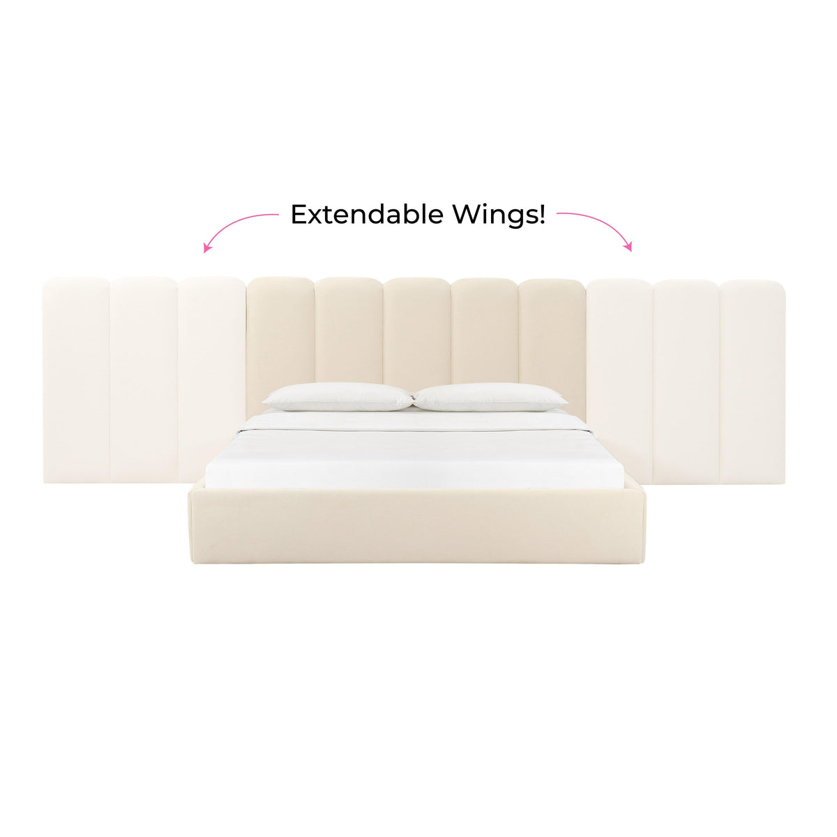 Palani Cream Velvet Wings - Queen or King (Set of 2)