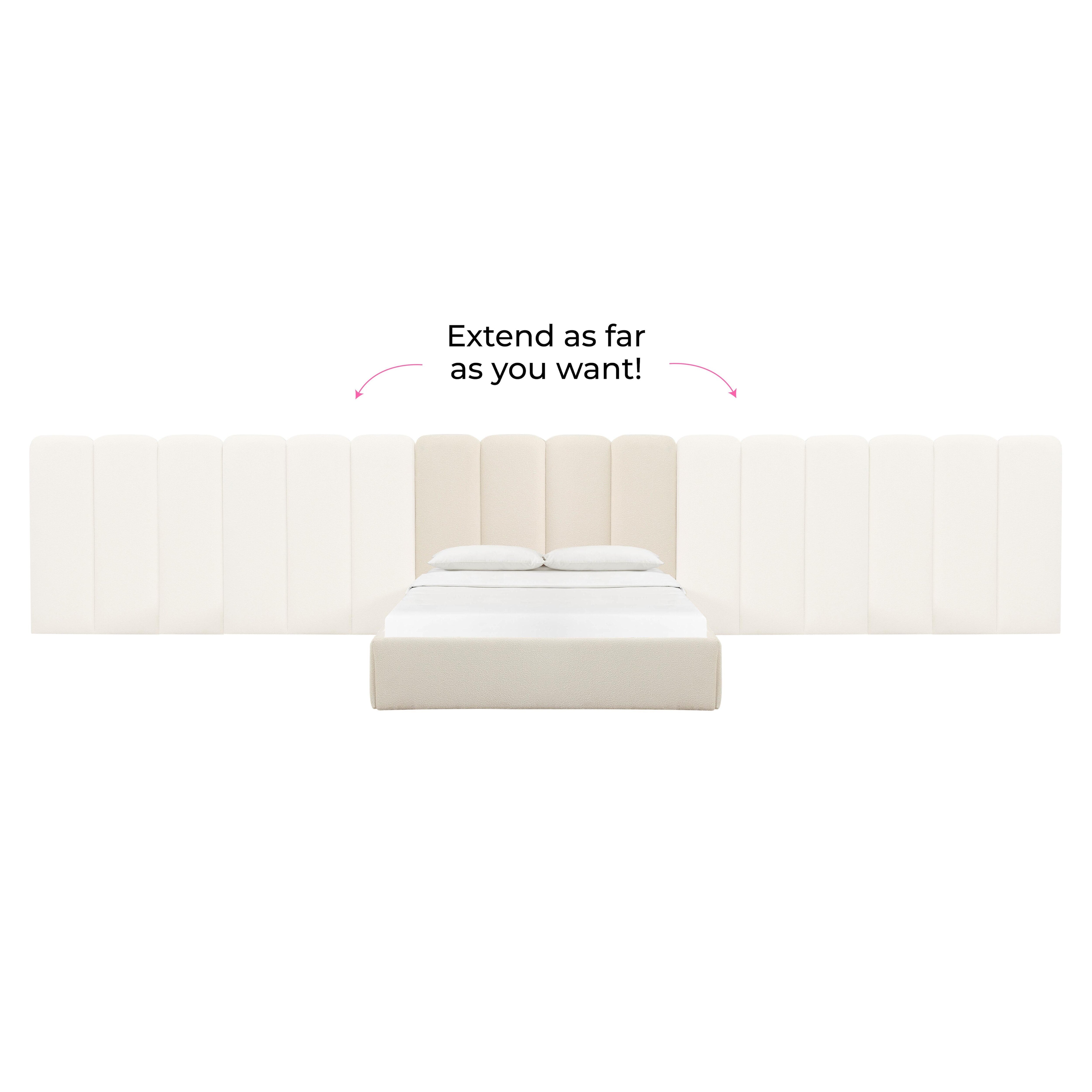Palani Cream Boucle Queen Bed