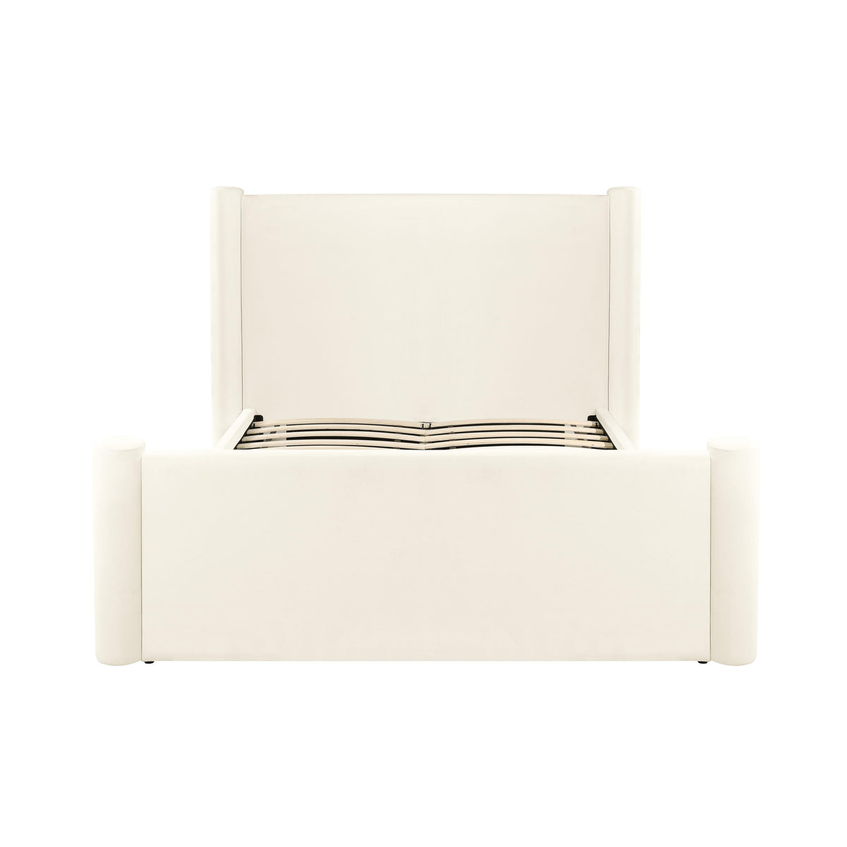 Athara Cream Velvet Queen Bed