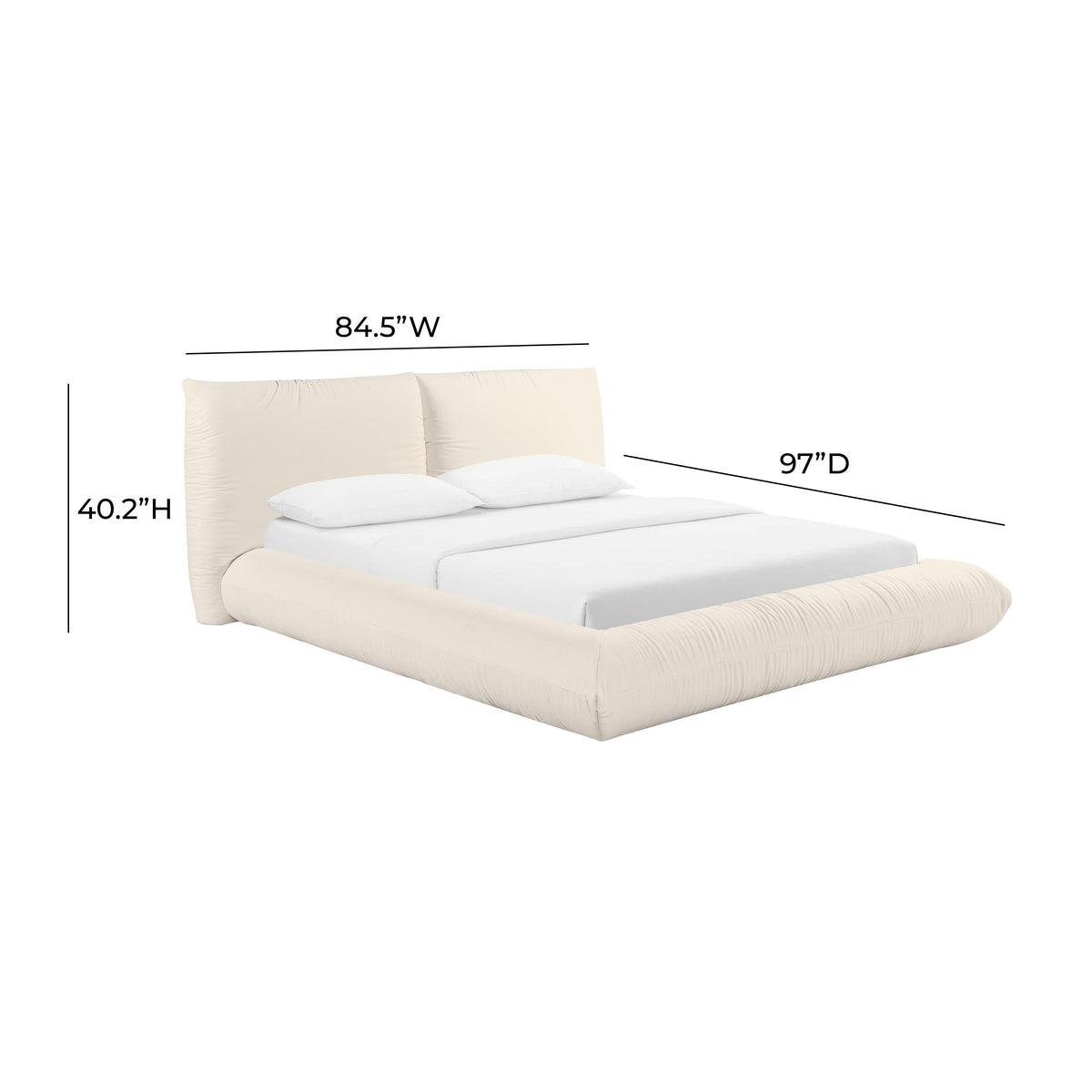 Romp Cream 100% Recycled Linen Queen Bed