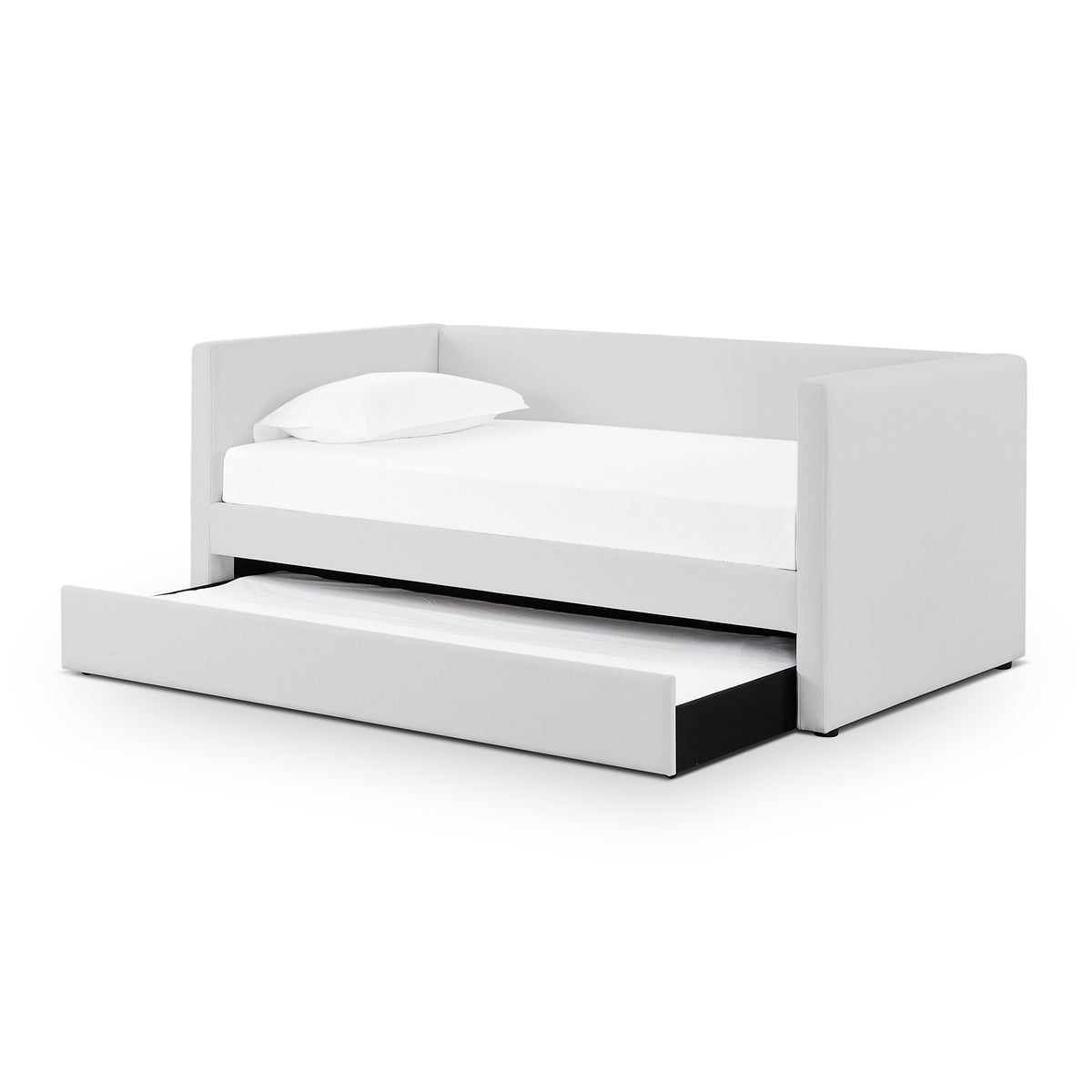 Alice Light Grey Linen Twin Trundle Bed