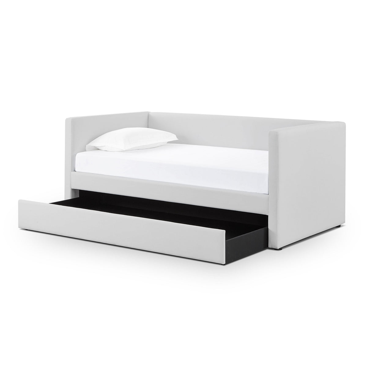 Alice Light Grey Linen Twin Trundle Bed