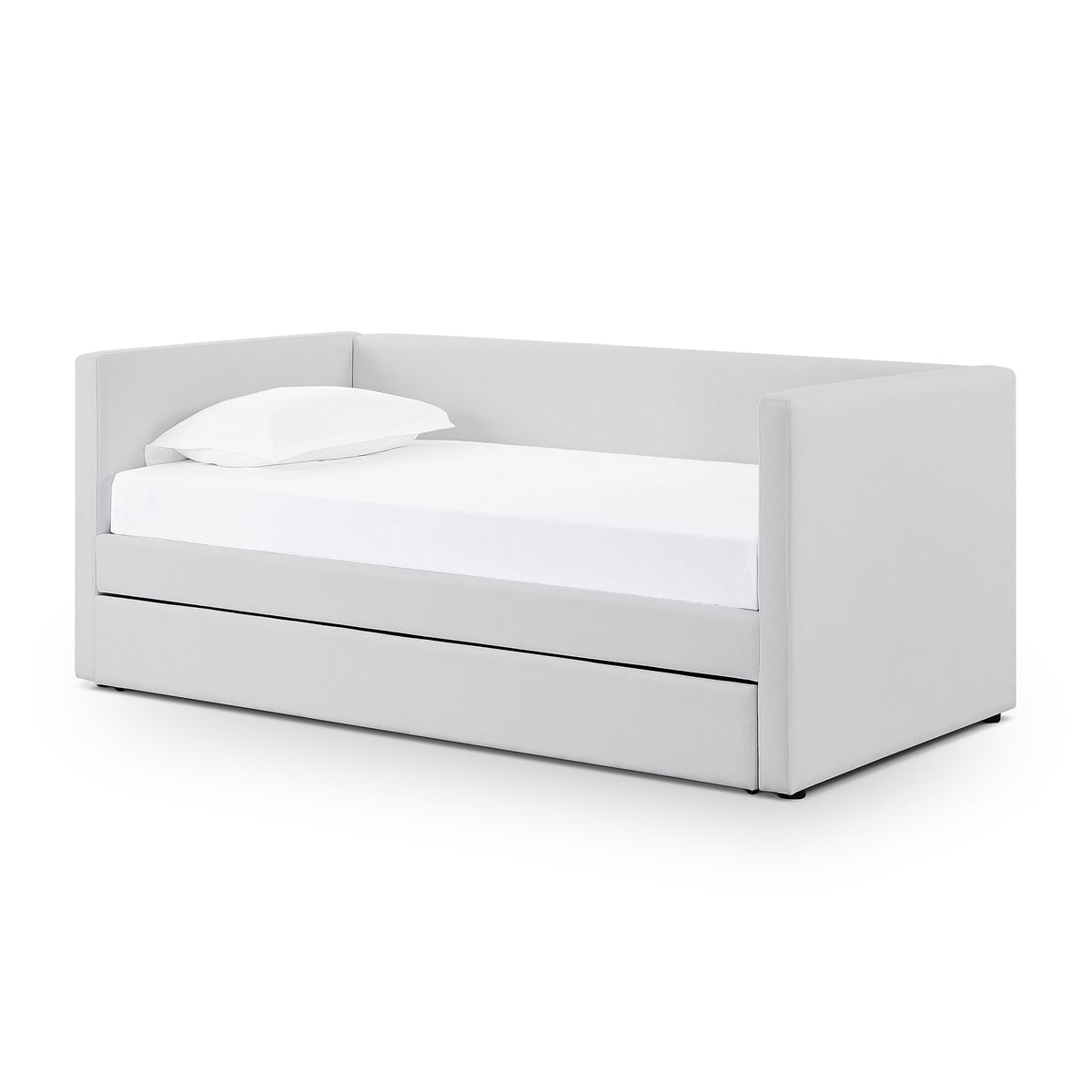 Alice Light Grey Linen Twin Trundle Bed