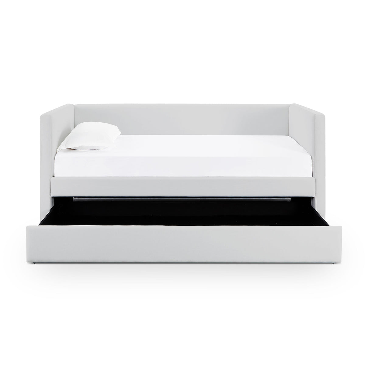 Alice Light Grey Linen Twin Trundle Bed