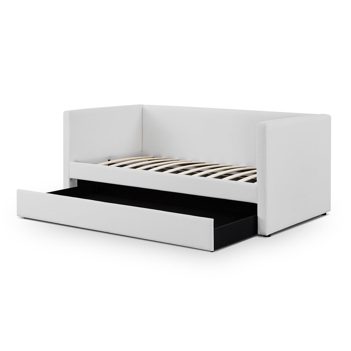 Alice Light Grey Linen Twin Trundle Bed