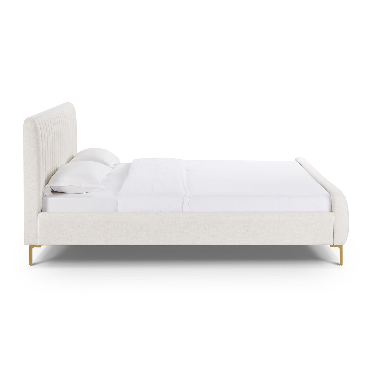 Angela Natural Upcycled Linen King Bed