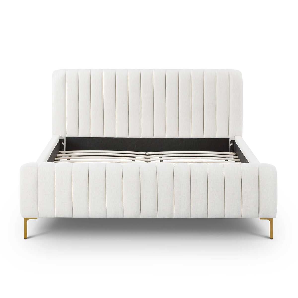 Angela Natural Upcycled Linen Queen Bed