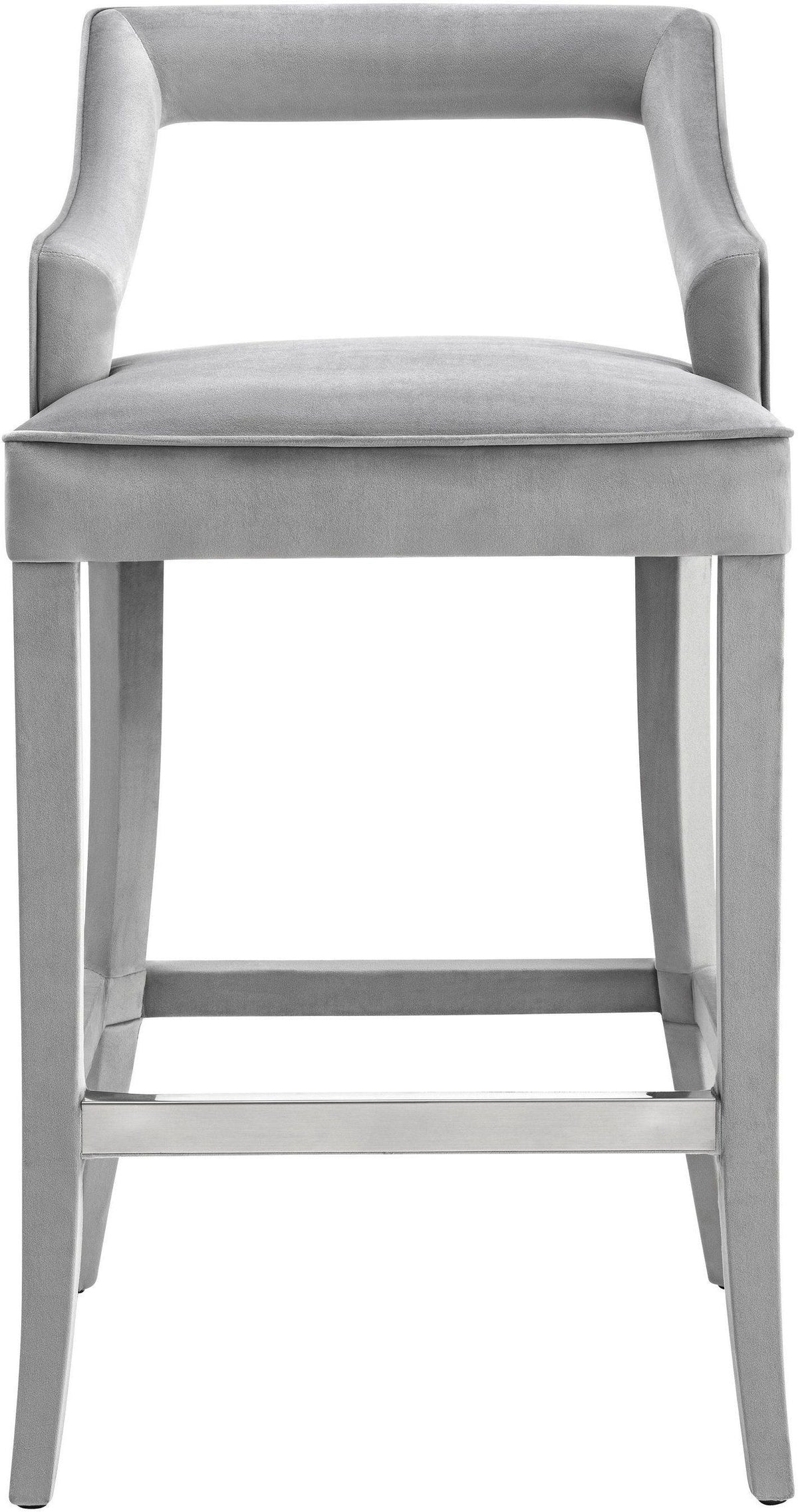 Tiffany Grey Velvet Counter Stool - UK