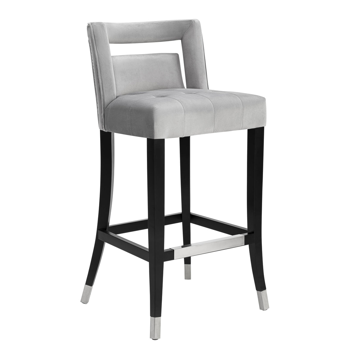 Hart Grey Velvet Counter Stool