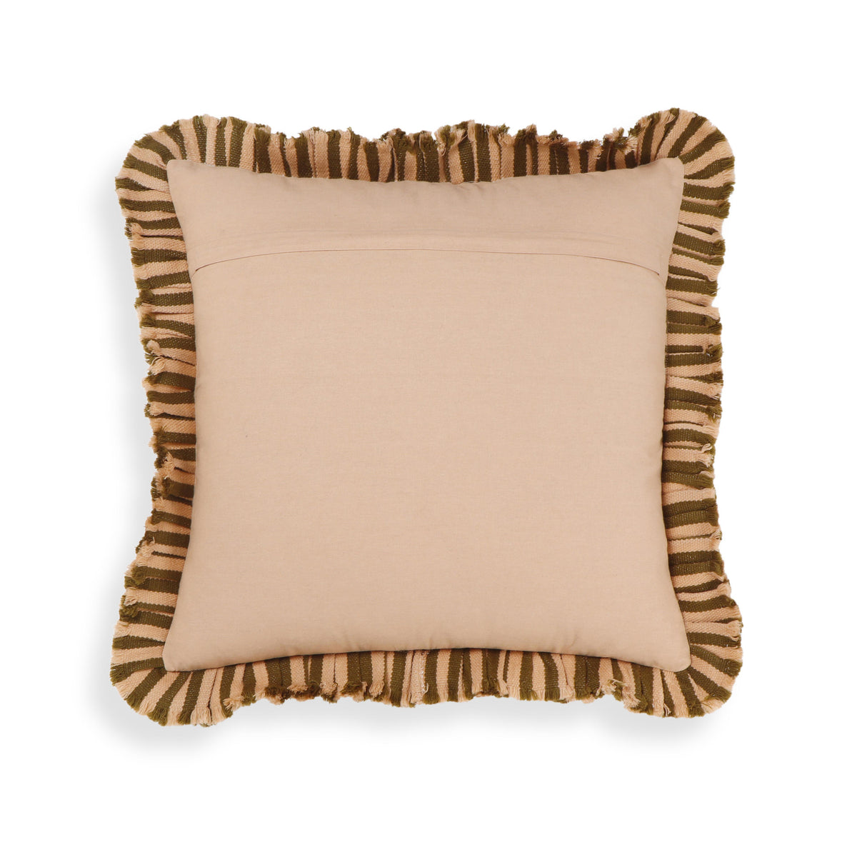 Alessia Taupe Striped Ruffle 20" Square Accent Pillow