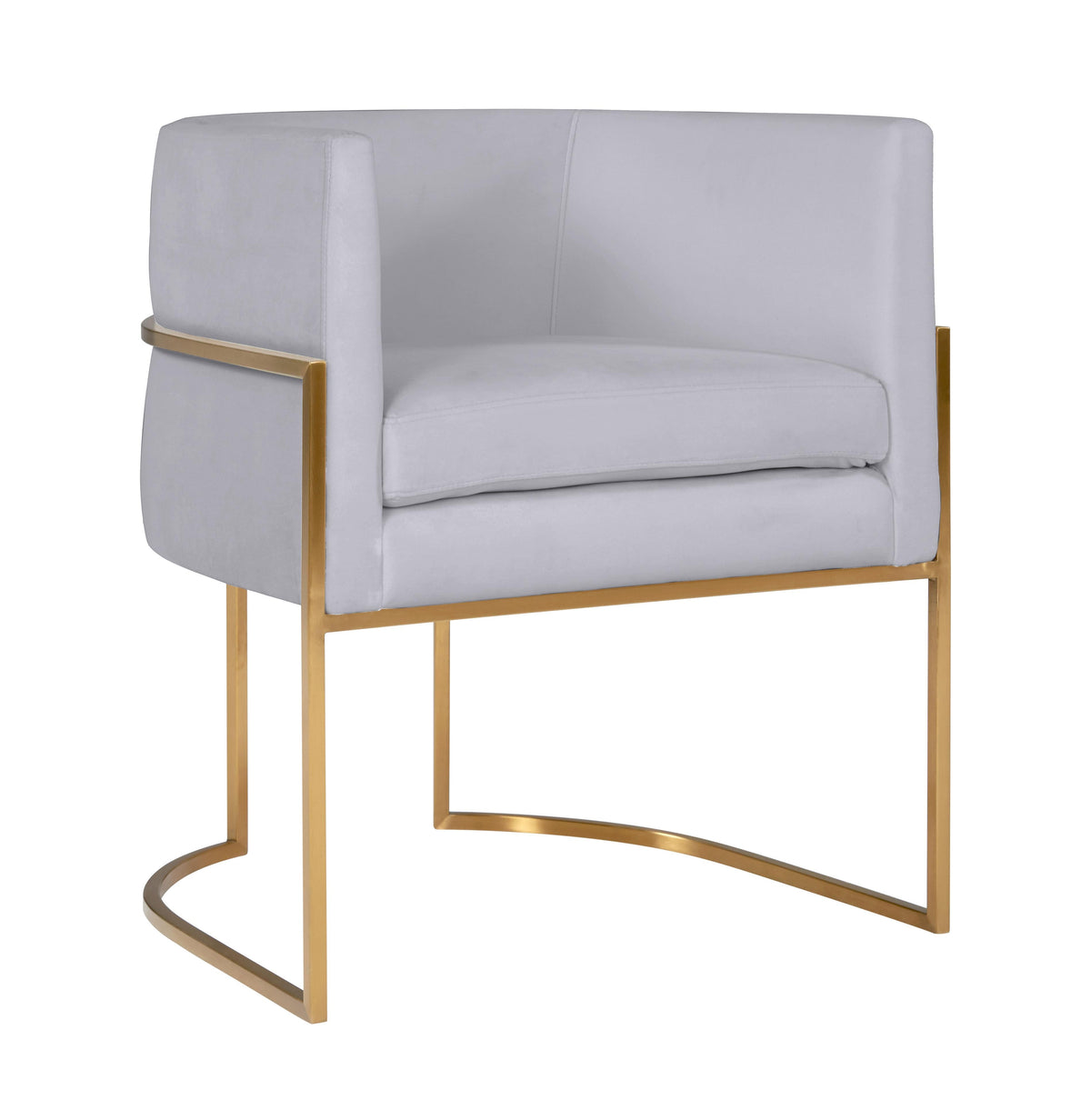 Giselle Grey Velvet Dining Chair with Gold Leg - UK