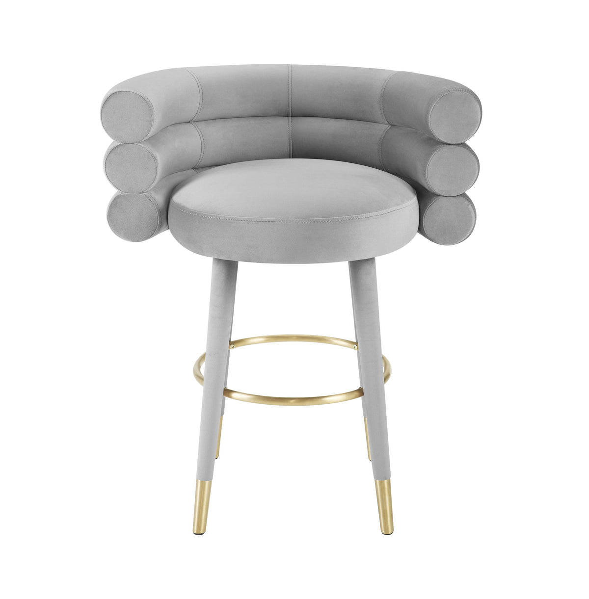 Betty Grey Velvet Counter Stool - UK