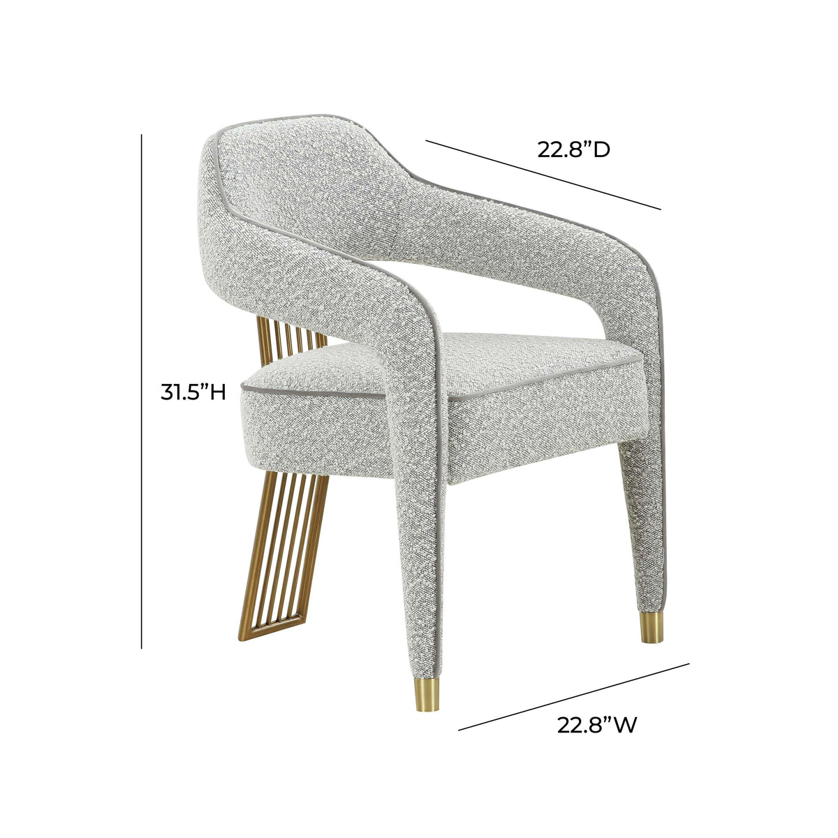 Corralis Speckled Grey Boucle Dining Chair - UK