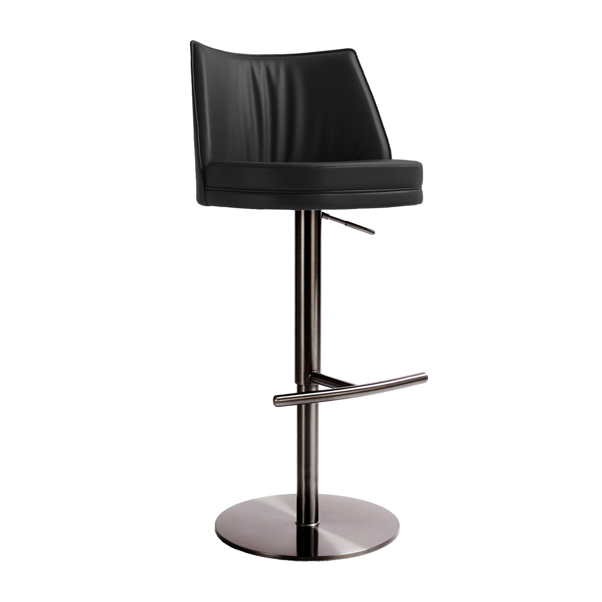 Gala Black Performance Vegan Leather on Adjustable Stool