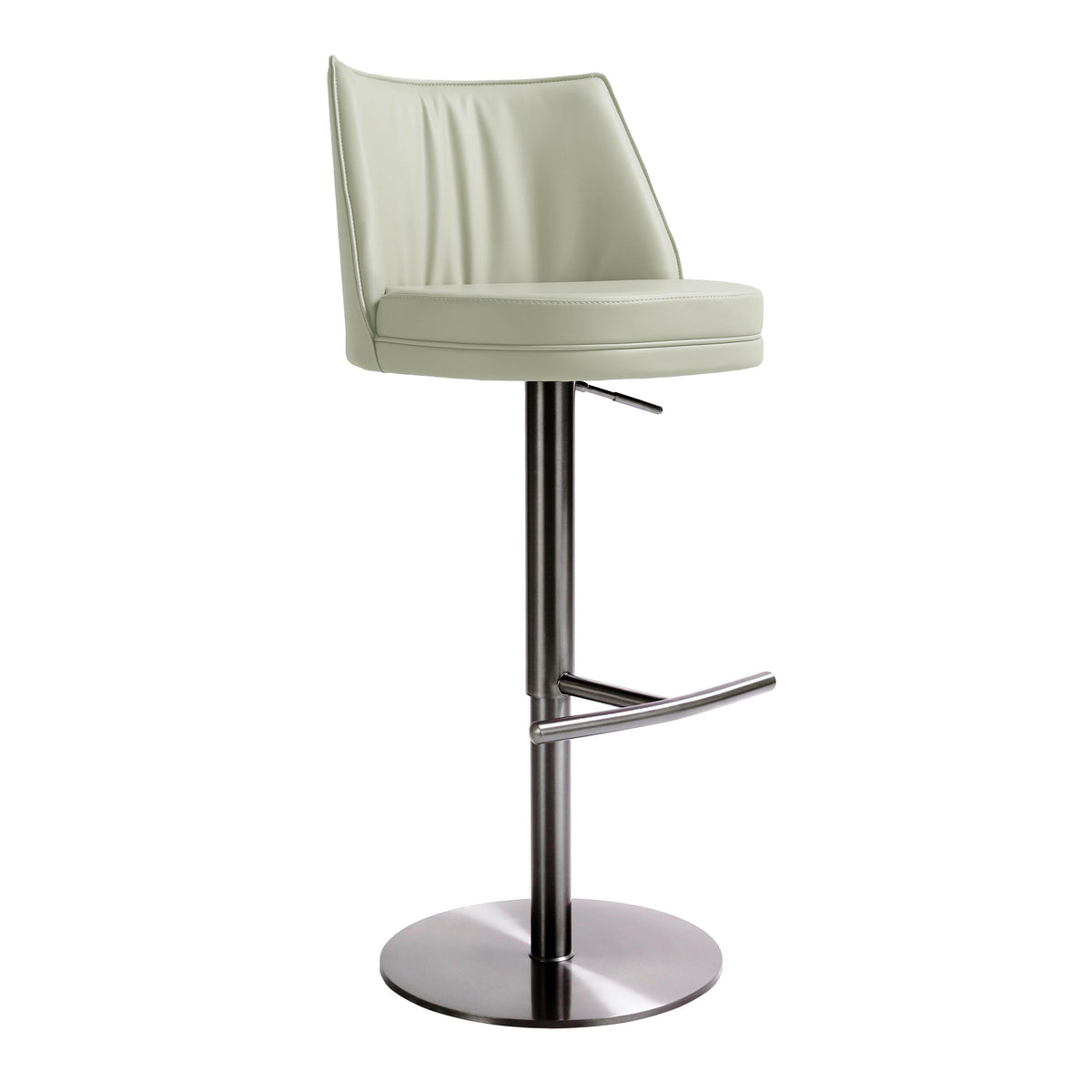 Gala Light Grey Performance Vegan Leather on Black Adjustable Stool
