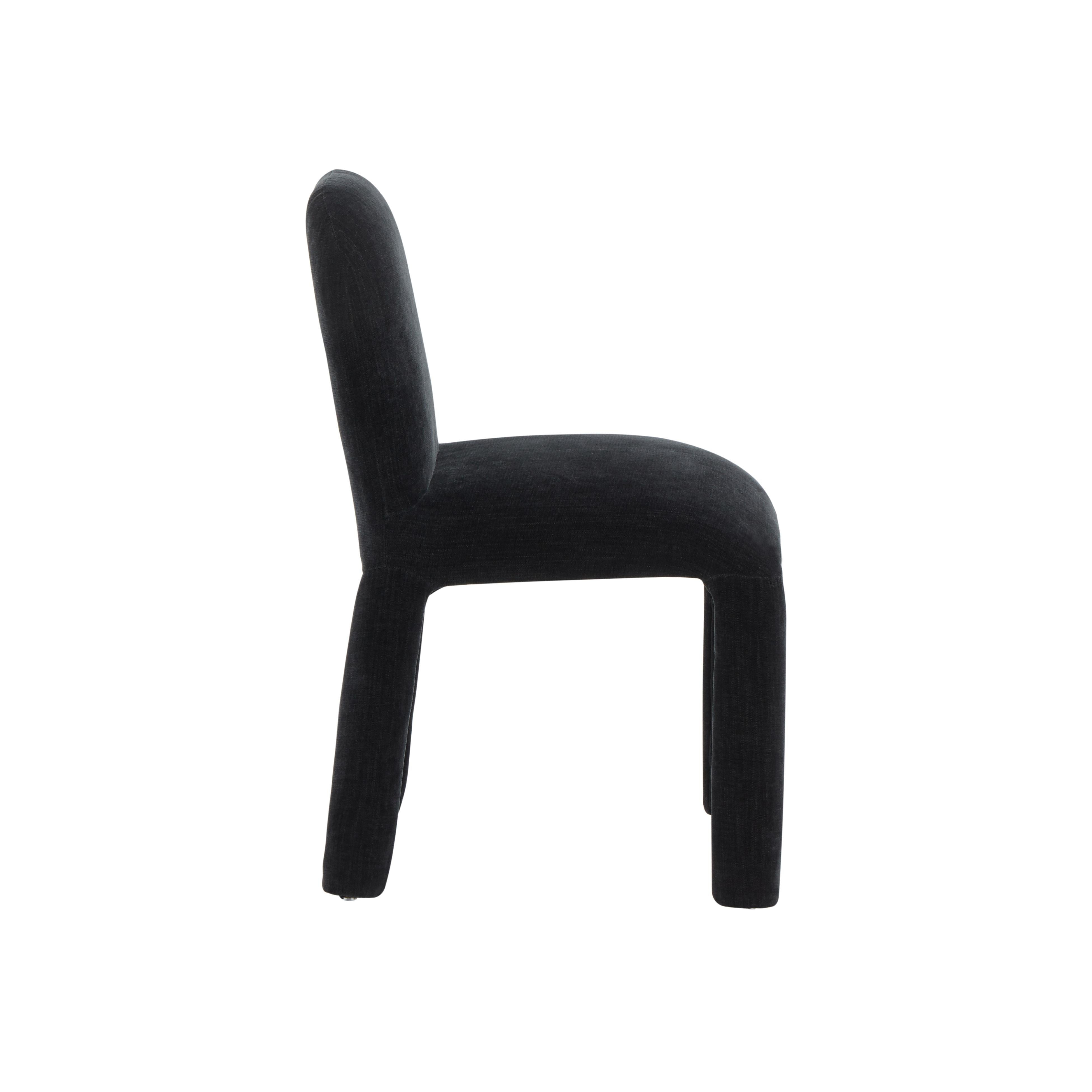 Georgia Midnight Black Chenille Dining Chair - UK