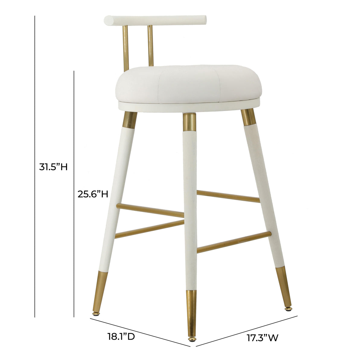 Juniper White Vegan Leather Counter Stool - UK