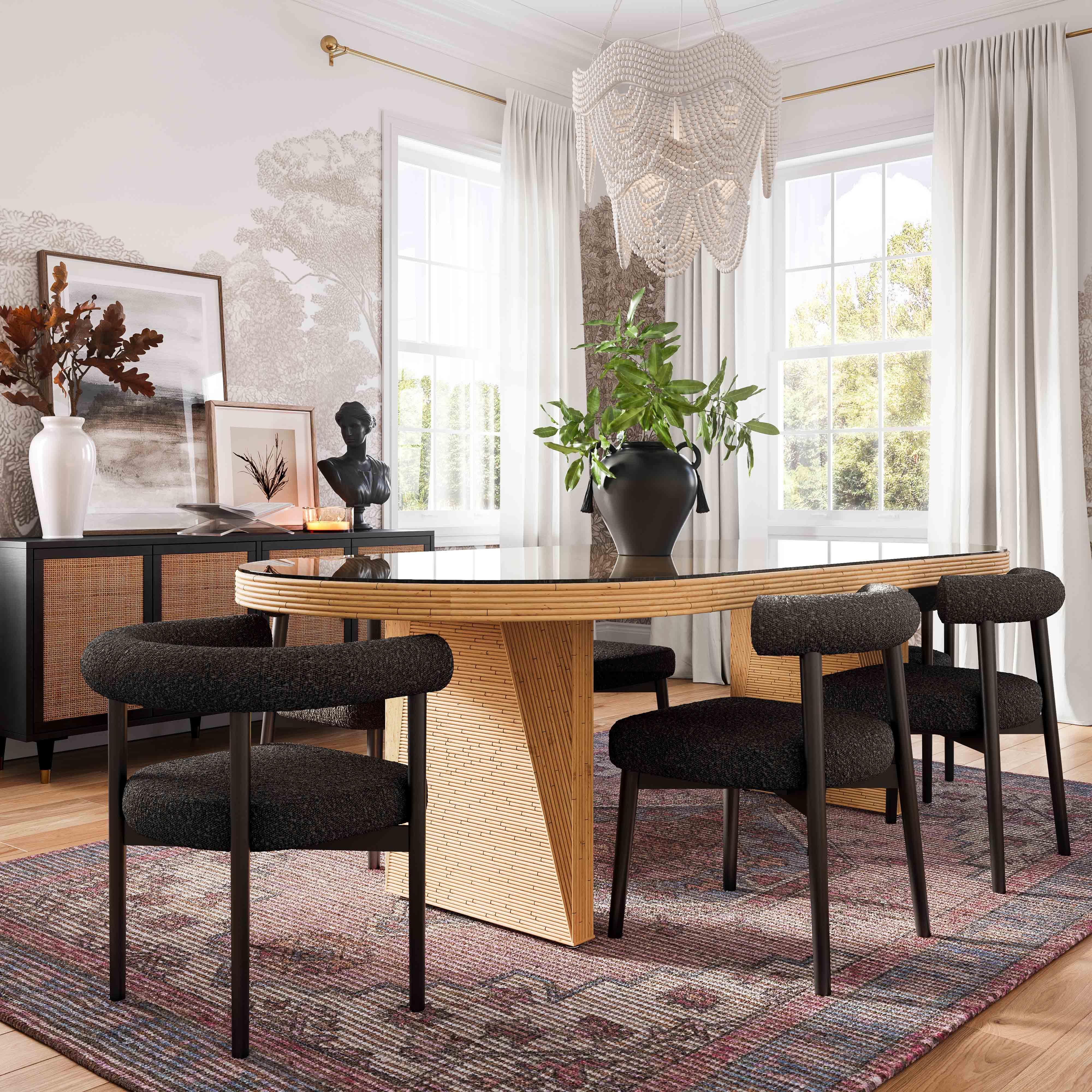 Spara Black Boucle Side Chair - UK