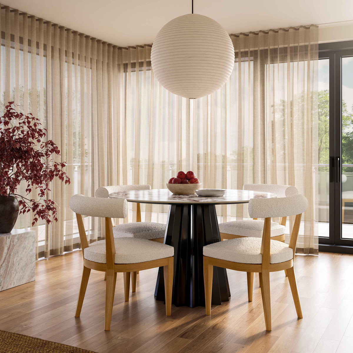 Palla Cream Boucle Dining Chair - UK