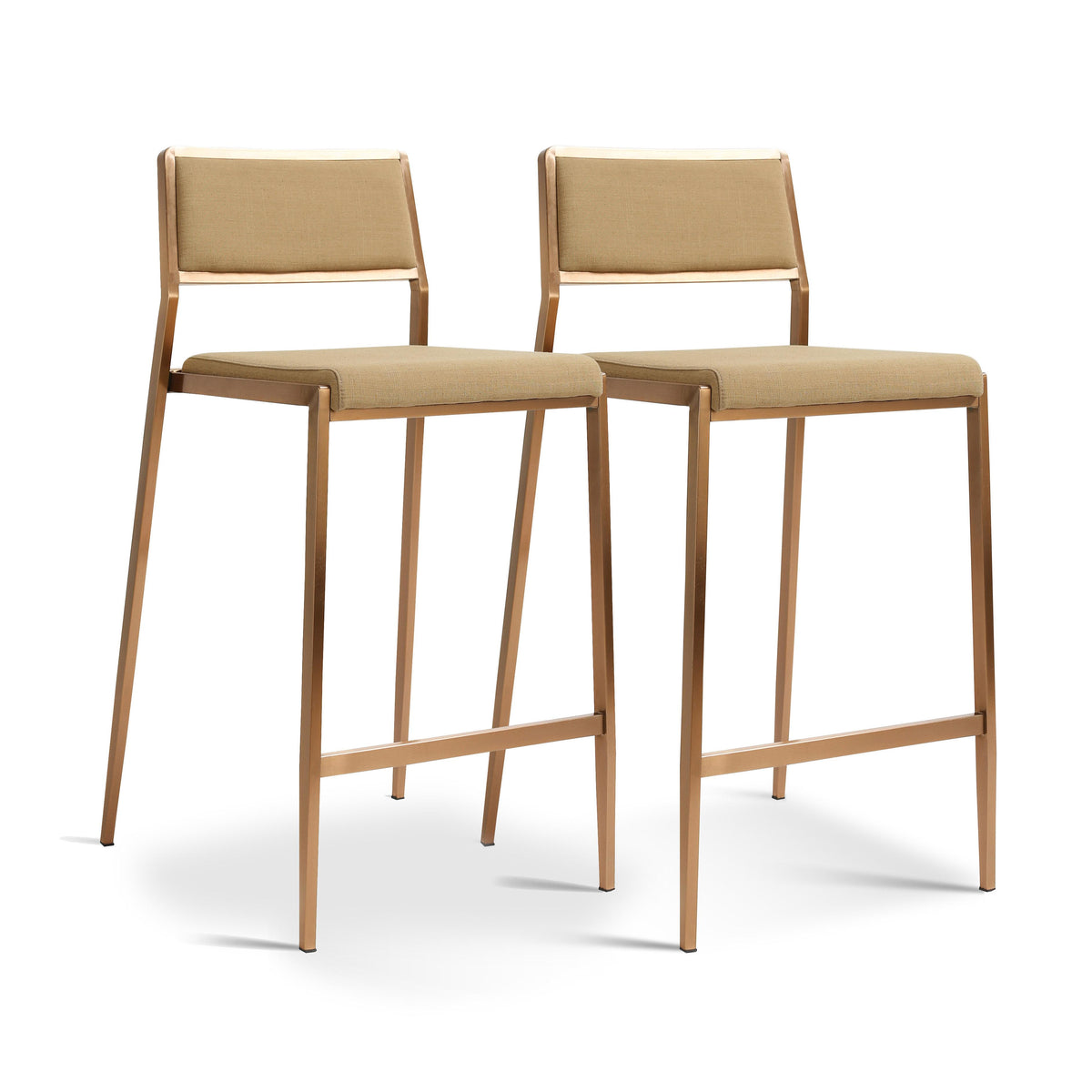 Gale Tan Basketweave Stackable Stool - Set of 2