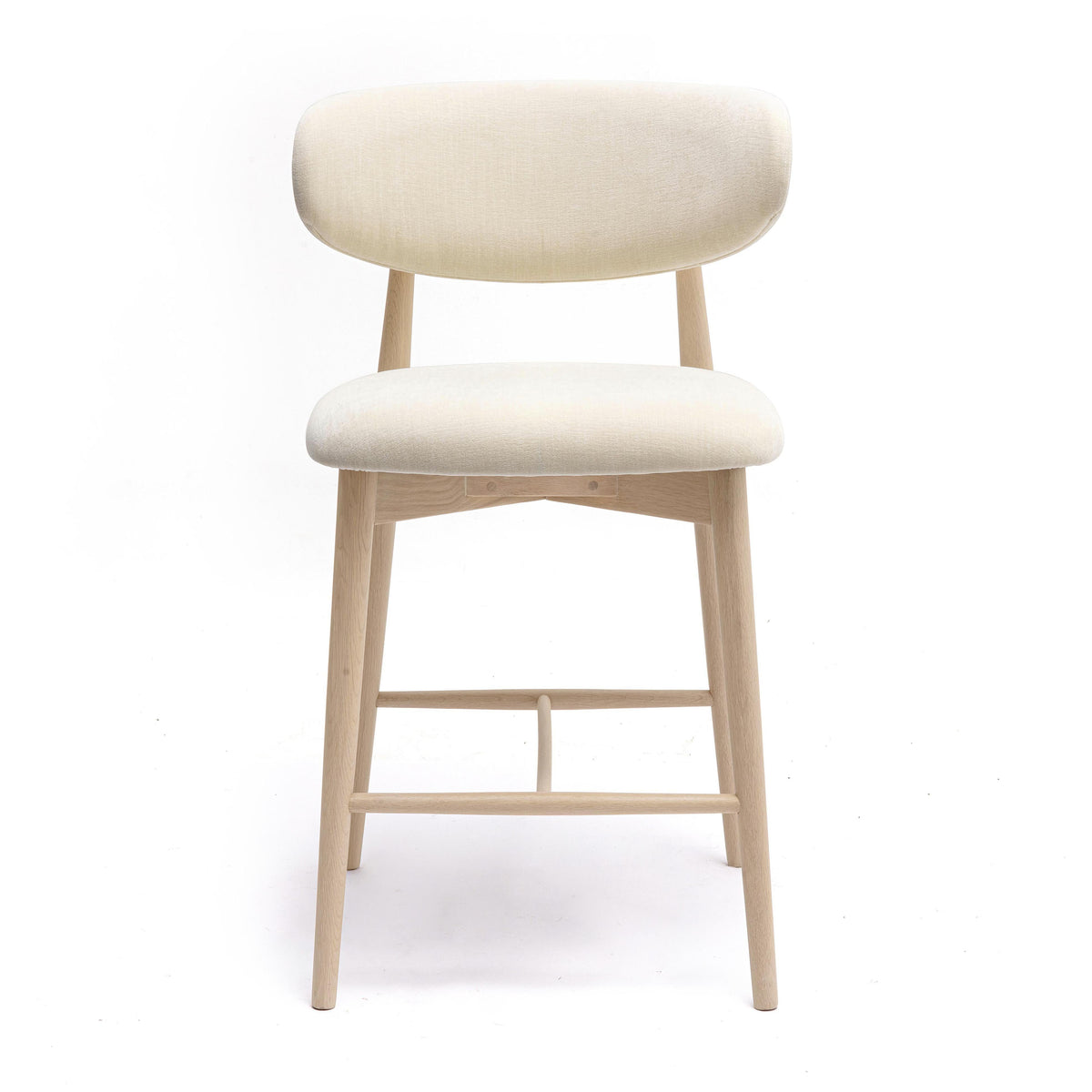 Zinea Cream Performance Textured Velvet Counter Stool