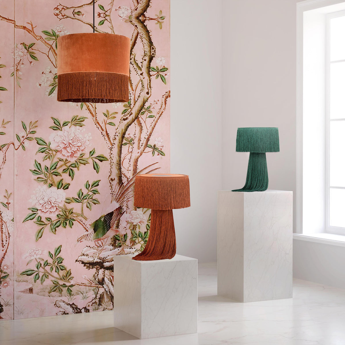 Atolla Emerald Tassel Table Lamp - UK