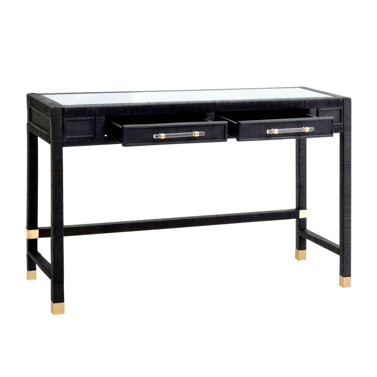 Amara Charcoal Rattan Desk