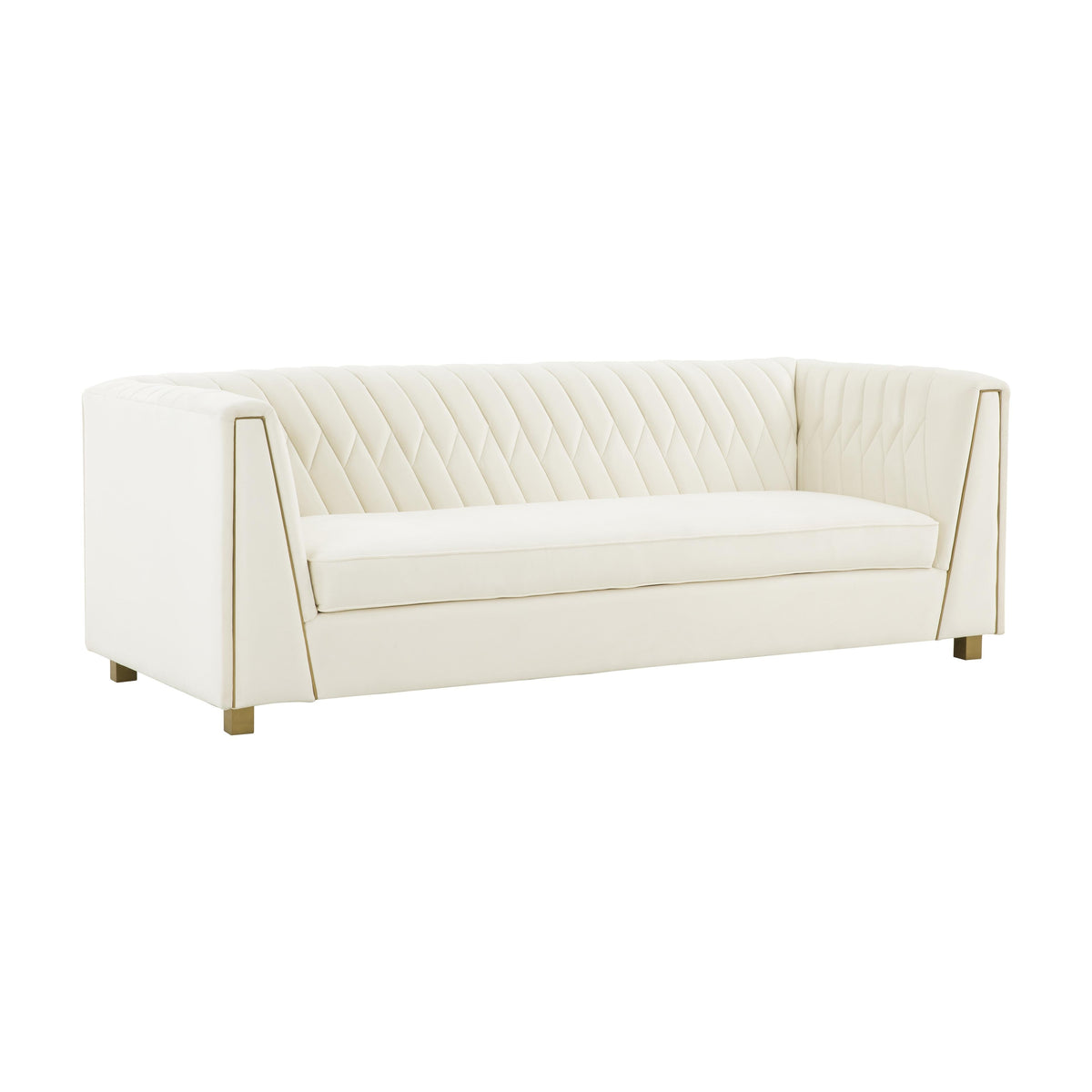 Wafa Cream Velvet Sofa - UK