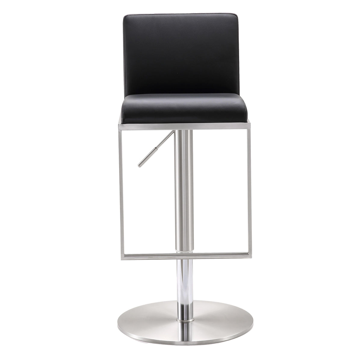 Amalfi Black Vegan Leather Adjustable Stool - UK