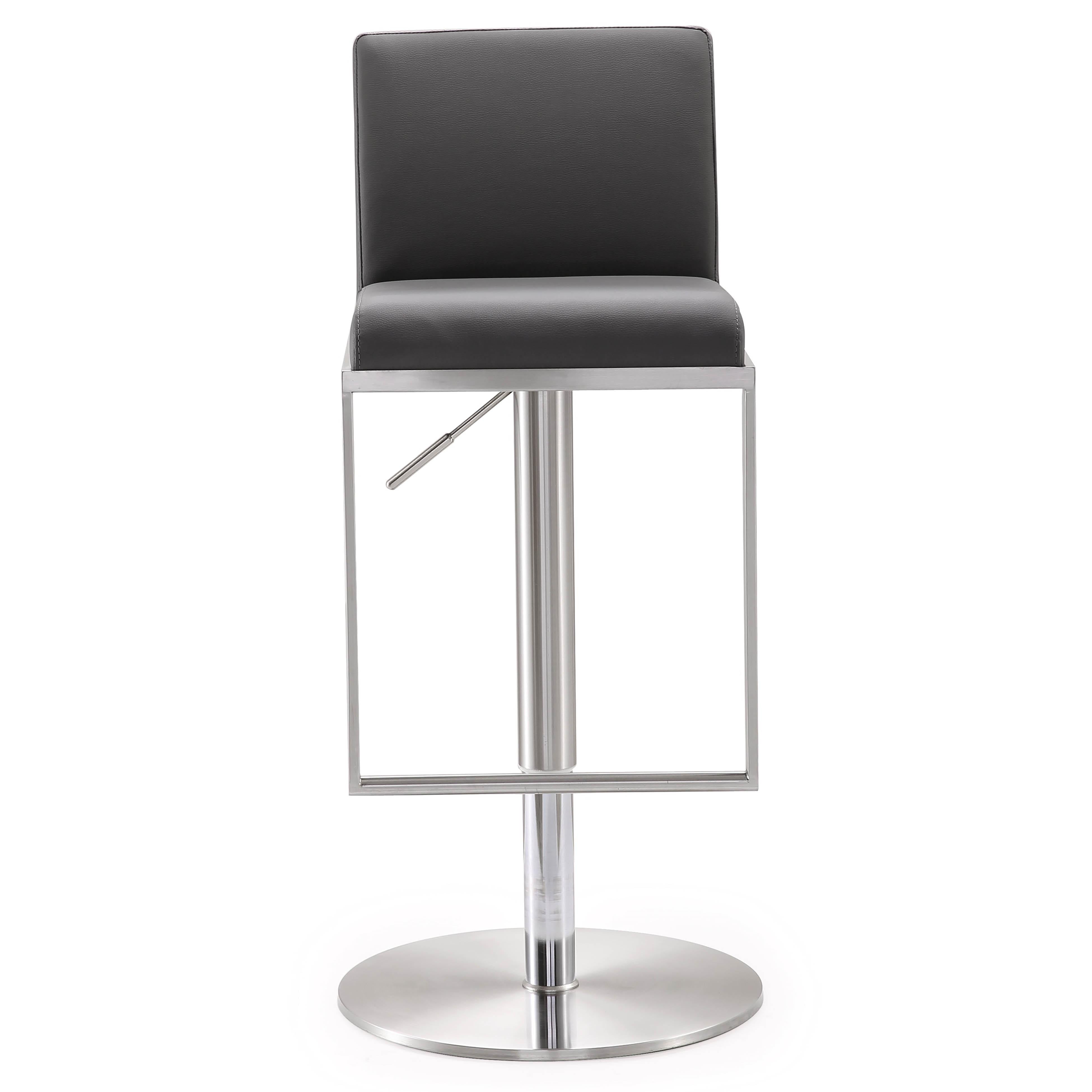 Amalfi Grey Vegan Leather Adjustable Stool - UK