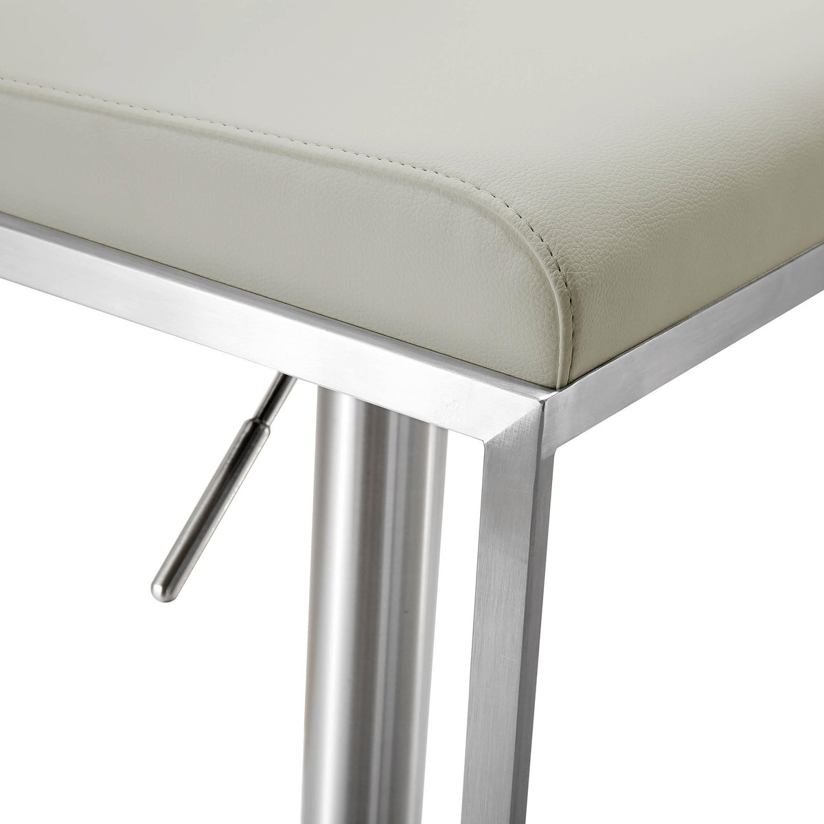 Amalfi Light Grey Vegan Leather Stool - UK