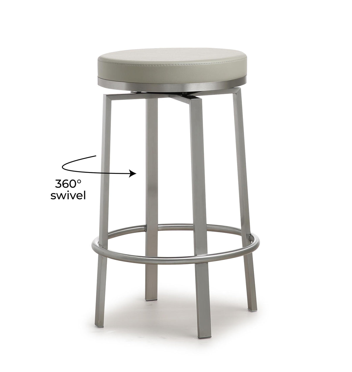 Pratt Light Grey Swivel Counter Stool - Set of 2