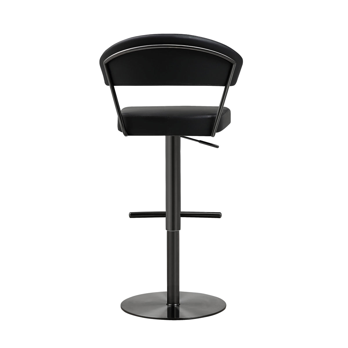 Cosmo Black Performance Vegan Leather on Black Steel Barstool - UK