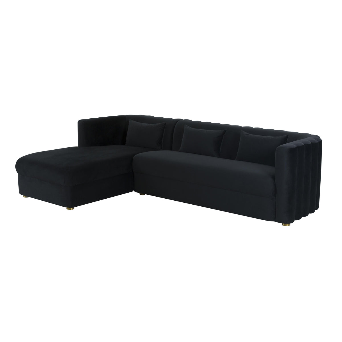 Callie Black Velvet Sectional