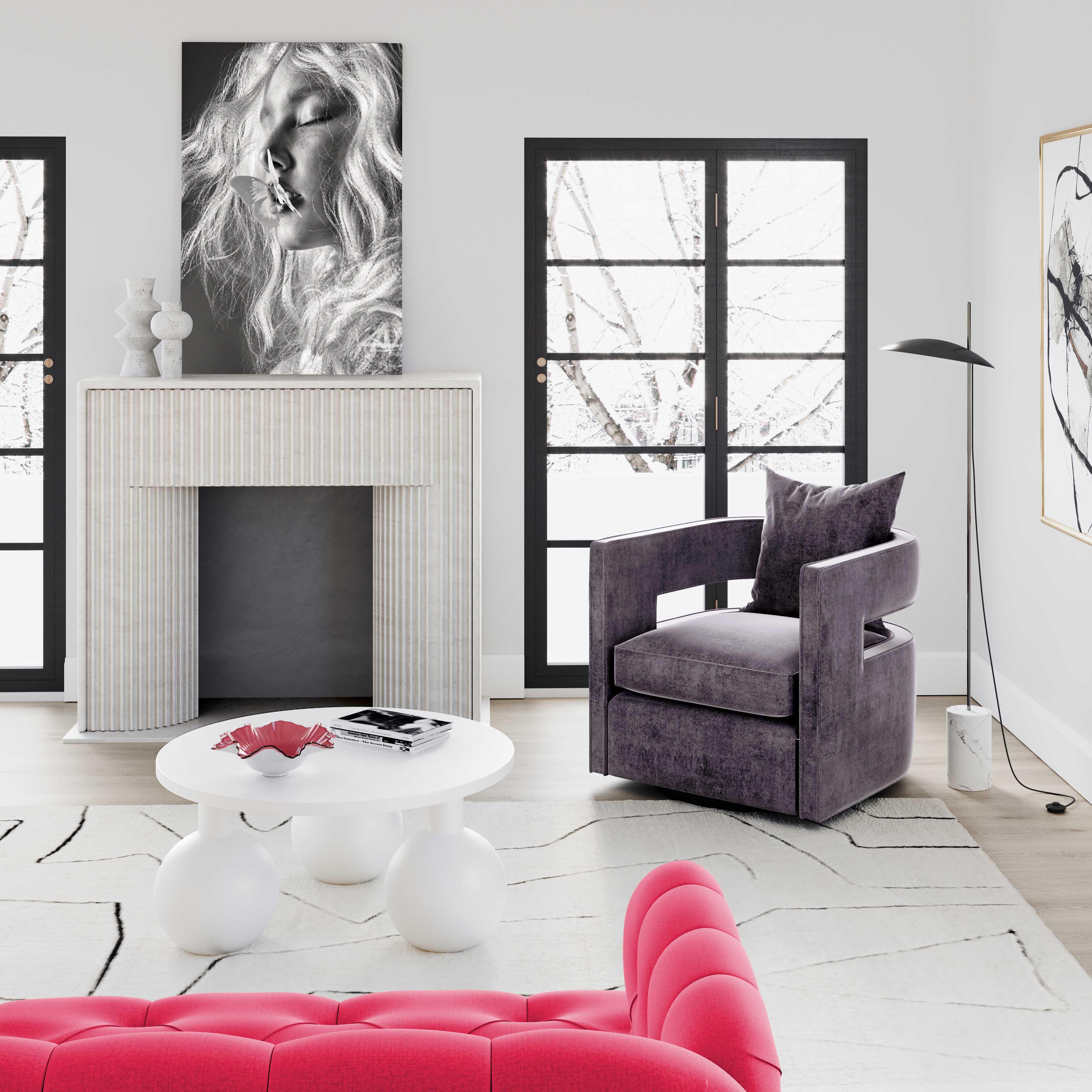 Kennedy Grey Swivel Chair - UK